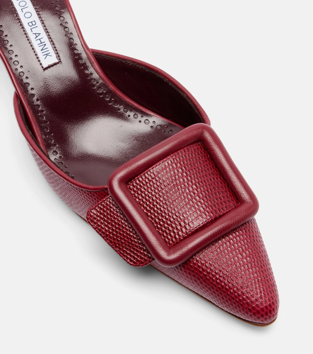Manolo Blahnik - Maysale 50 snake-effect leather mules