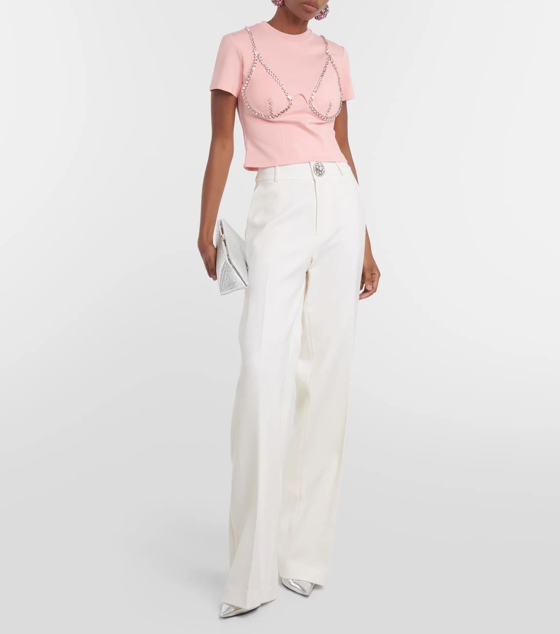 Area - Embellished jersey T-shirt