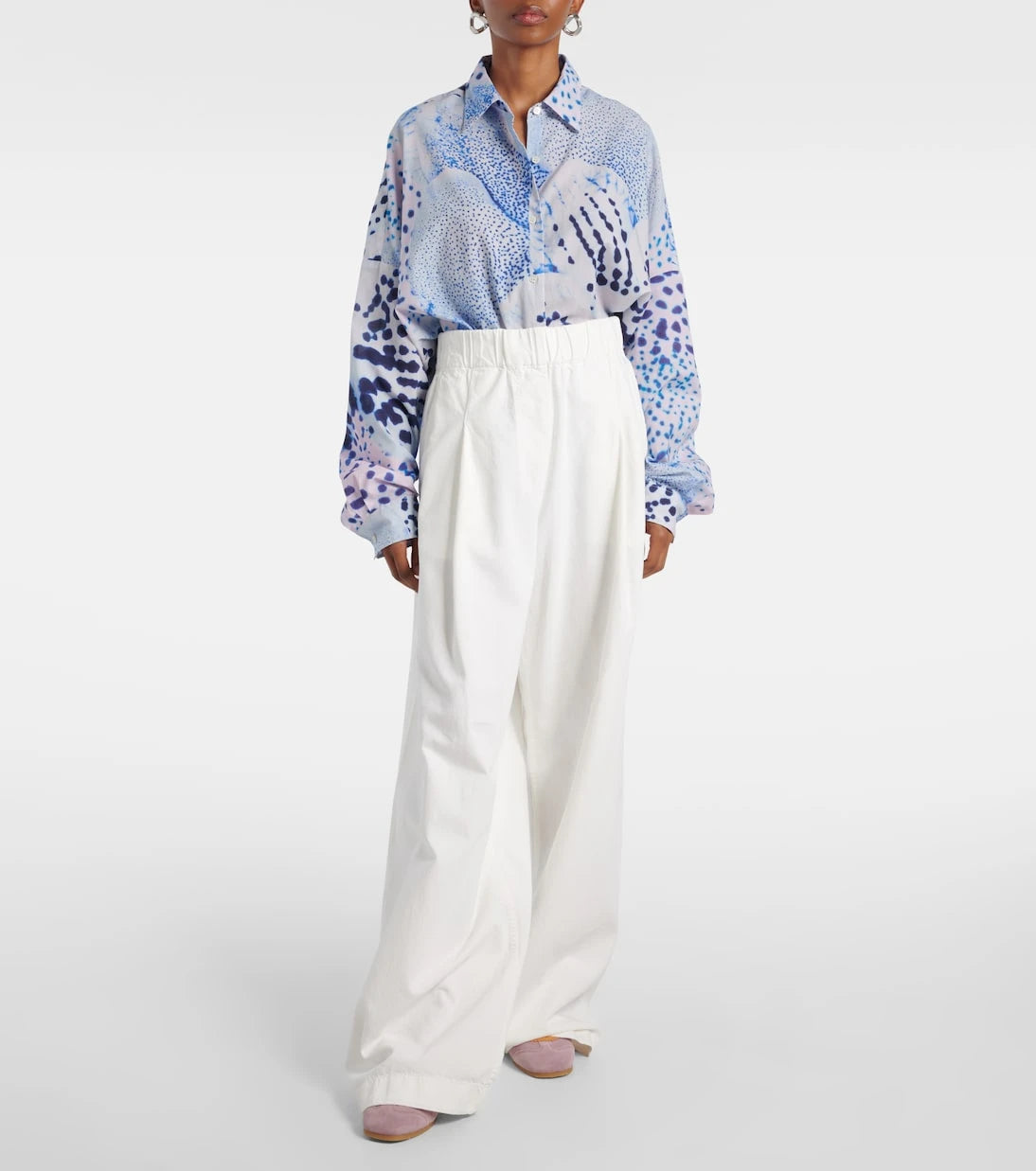 Dries Van Noten - High-rise denim wide-leg pants