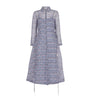 Tory Burch Blue Silk Organza Graphic Print Shirt Dress