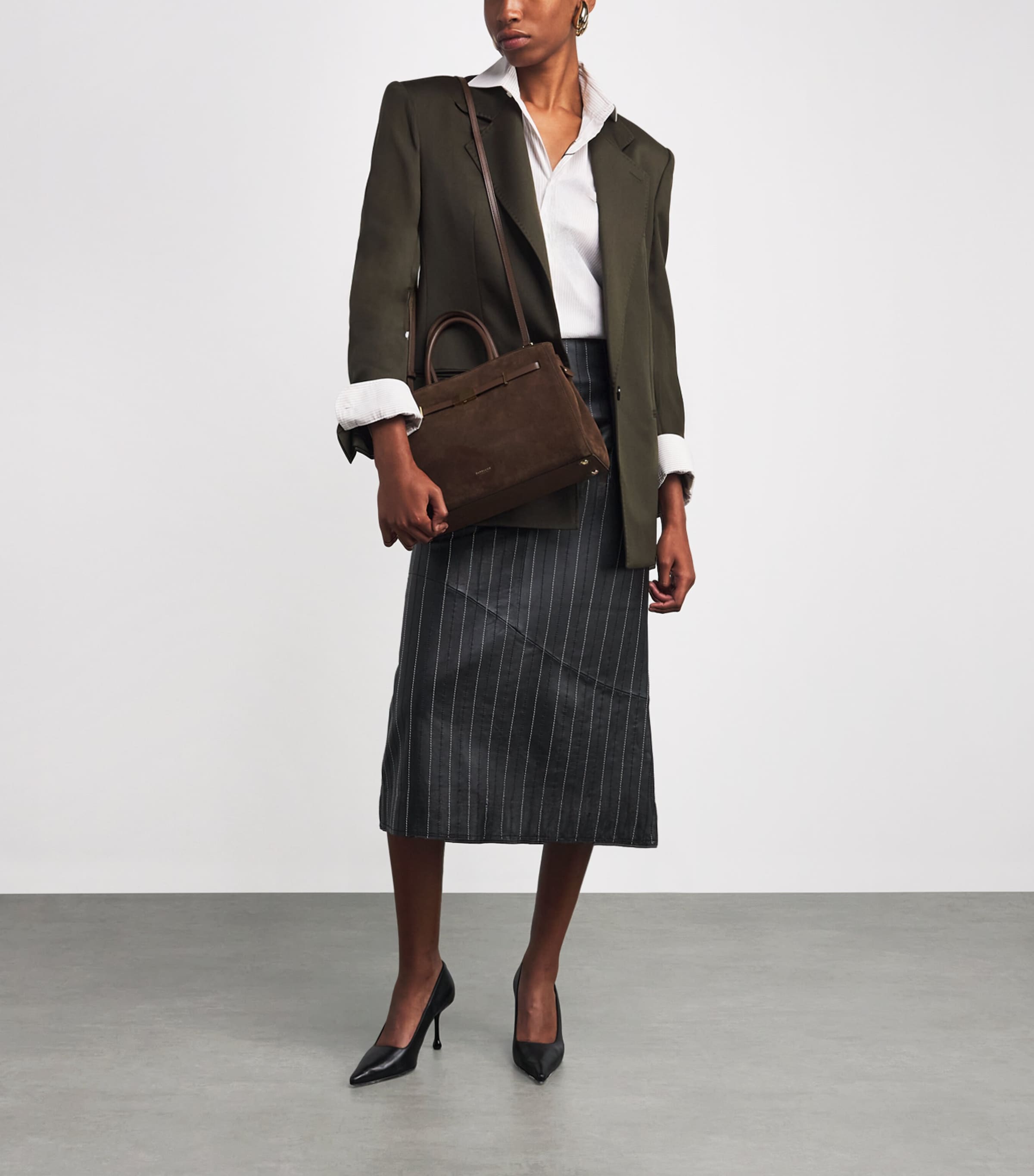 Demellier Brown Medium Suede New York Tote Bag