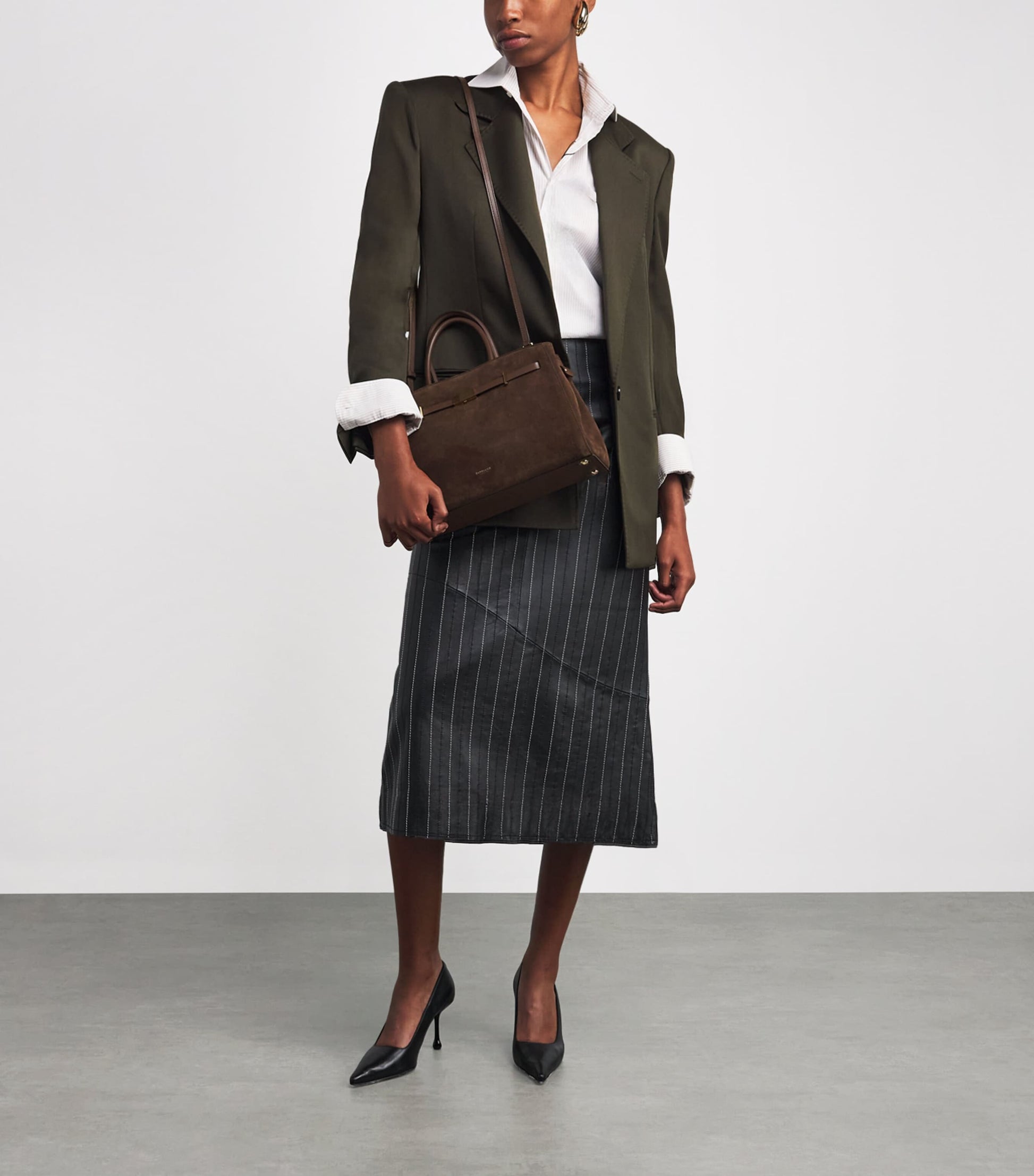 Demellier Brown Medium Suede New York Tote Bag