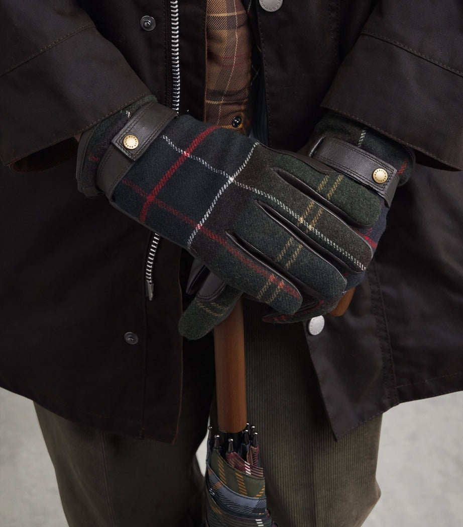 Leather-Wool Newbrough Tartan Gloves