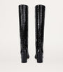 Paris Texas Black Croc-Embossed Leather Anja Knee-High Boots 70