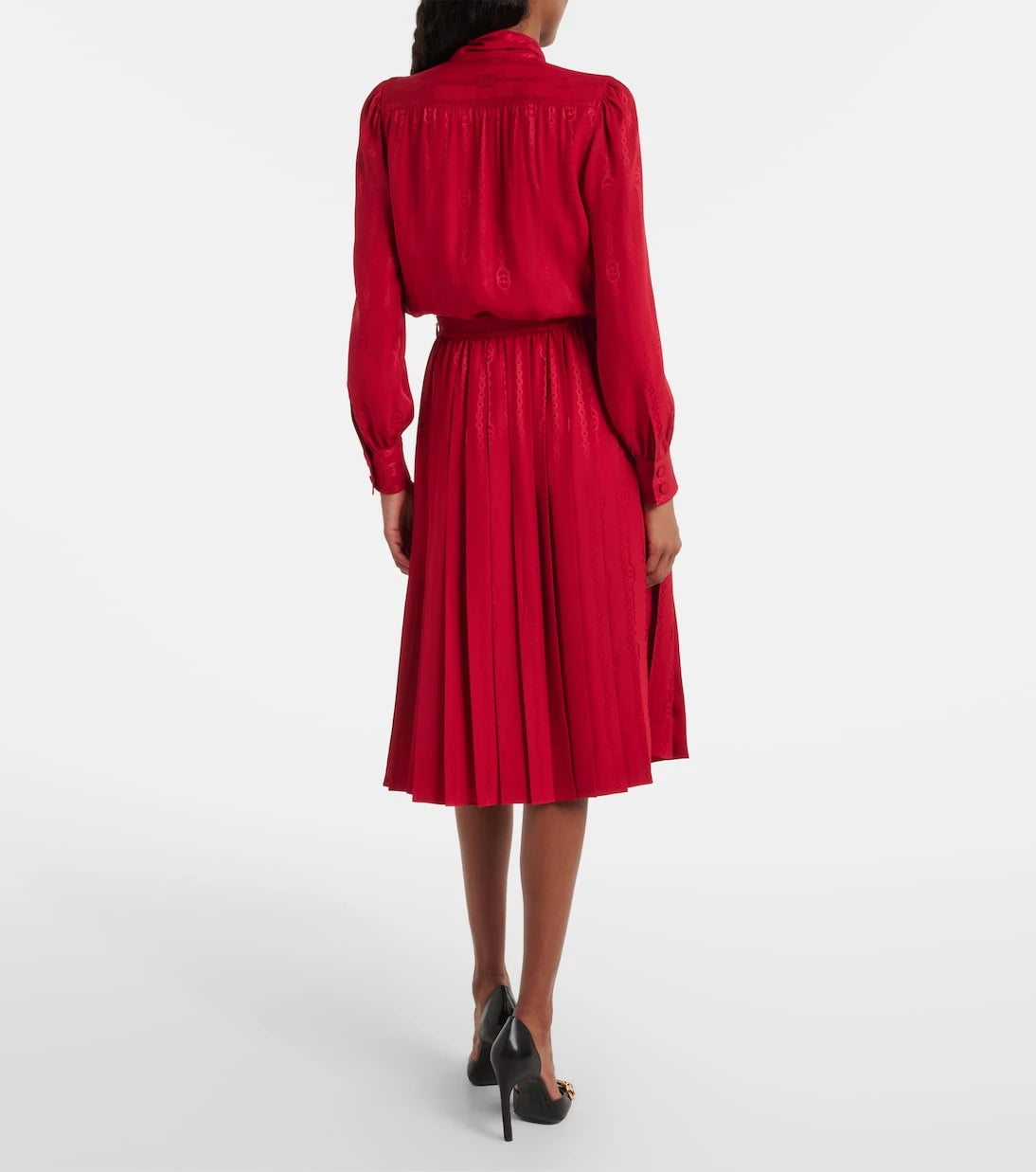 Gucci - Interlocking G silk jacquard midi skirt