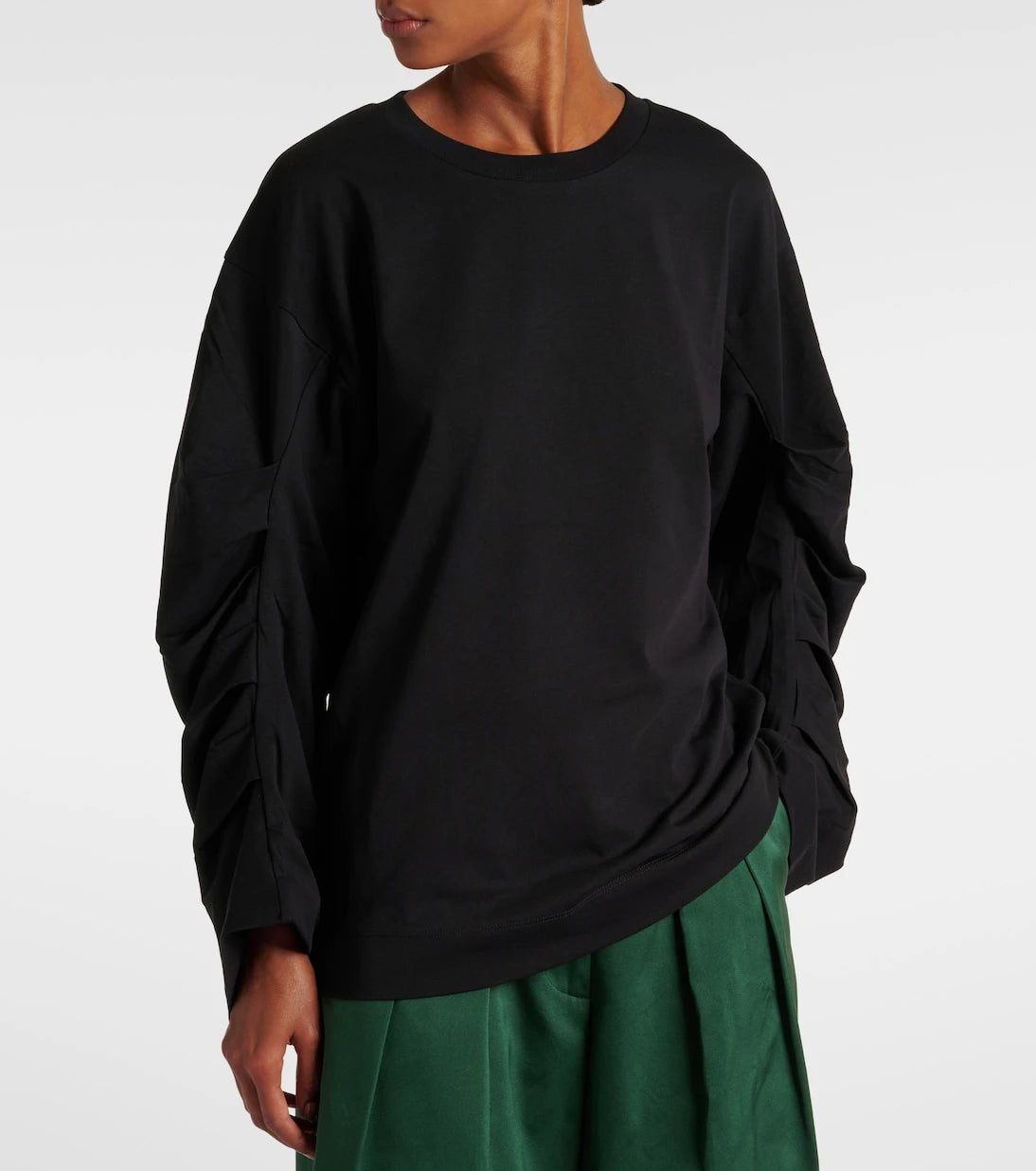 Dries Van Noten - Ruched cotton jersey sweatshirt