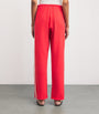 Adanola Red Organic Cotton-Modal Straight Sweatpants