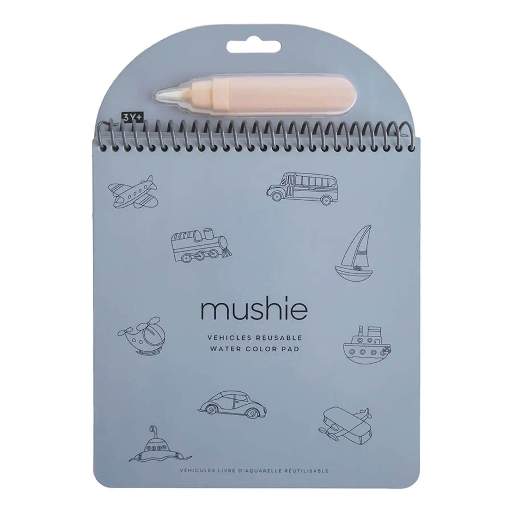 Mushie - Erasable coloring book Vehicles | Blue
