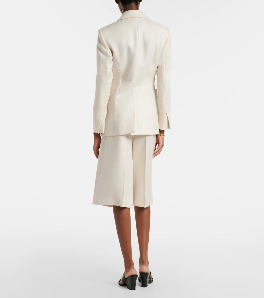 Max Mara - Kaki linen wide-leg Bermuda shorts