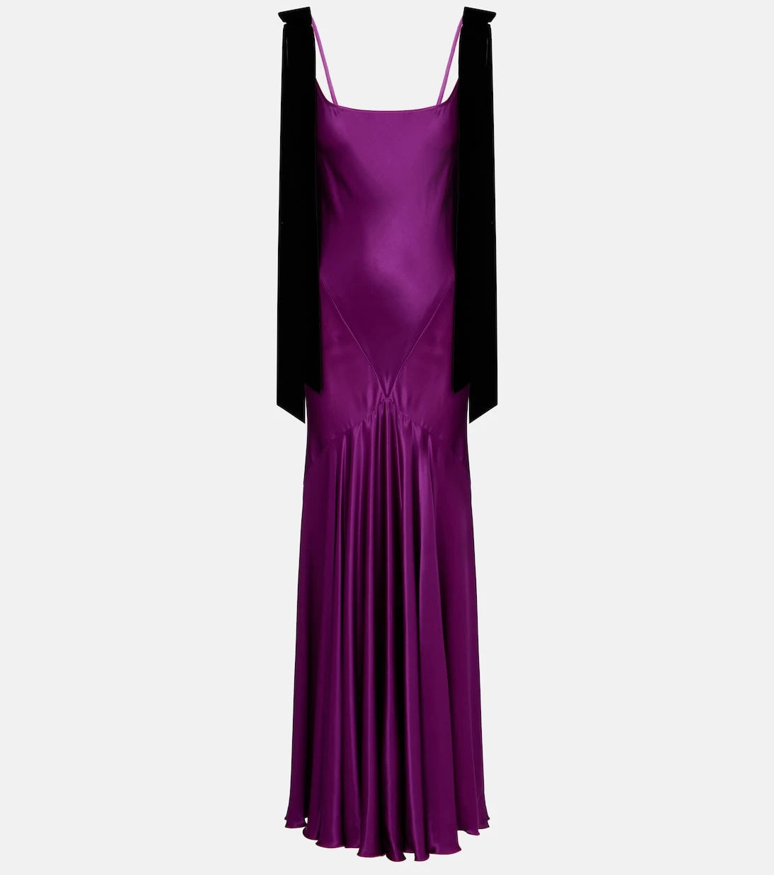 Nina Ricci - Gathered satin maxi dress