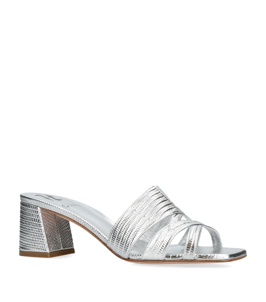 Gina Silver Lugano Heeled Mules 50