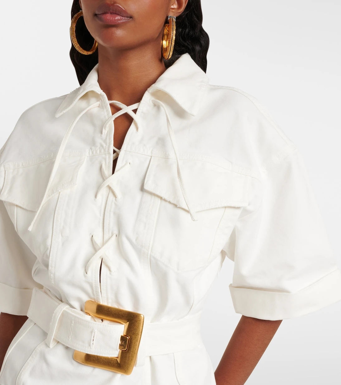 Balmain - Cotton canvas shirt dress