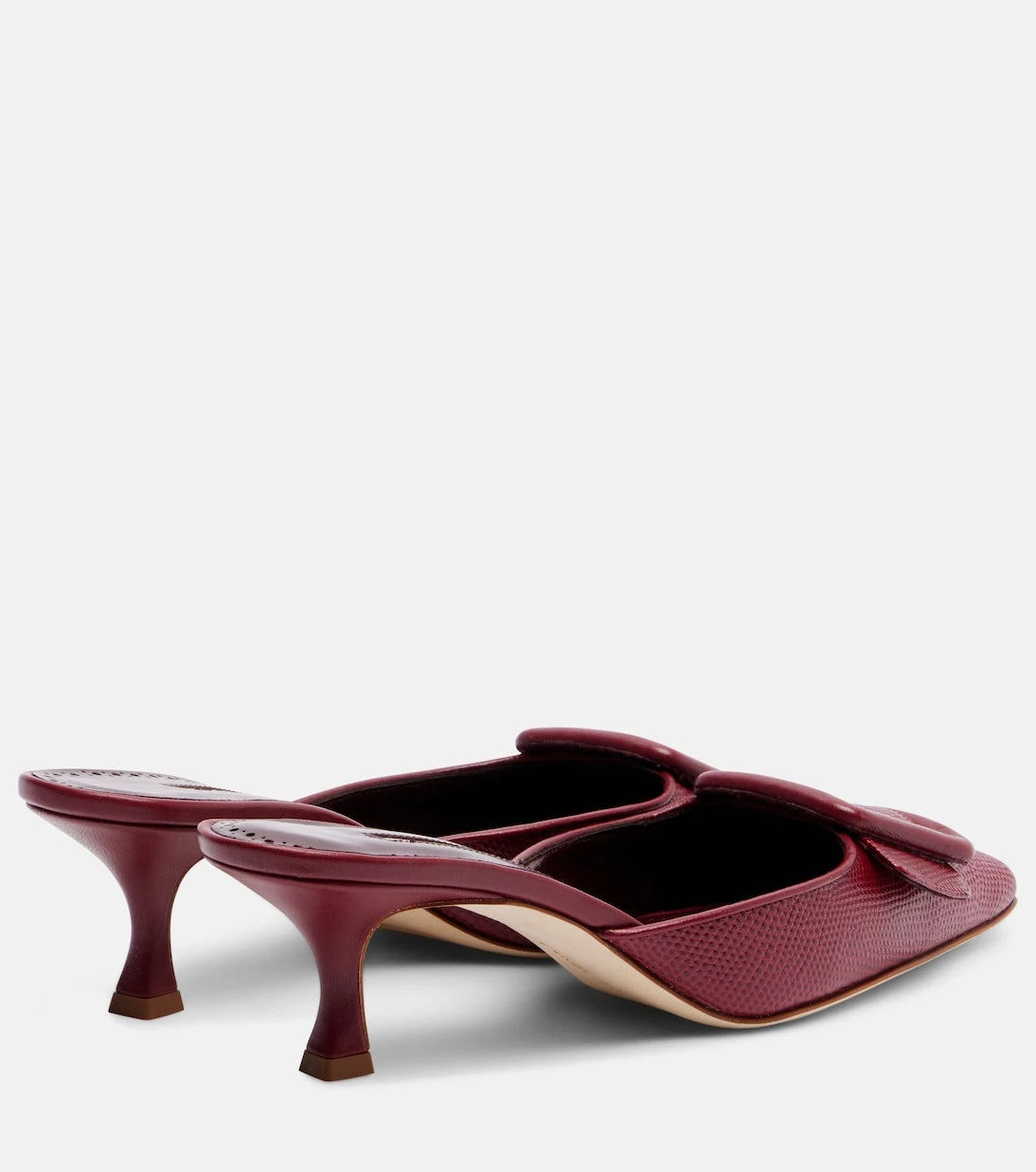 Manolo Blahnik - Maysale 50 snake-effect leather mules