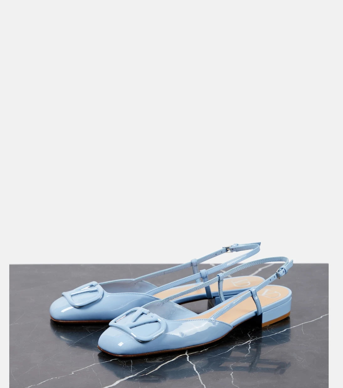 Valentino Garavani - VLogo Signature leather slingback flats