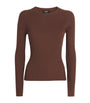 ME+EM Brown Wool-Cashmere Ribbed Sweater