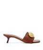 Leather Pebble Heeled Mules 45
