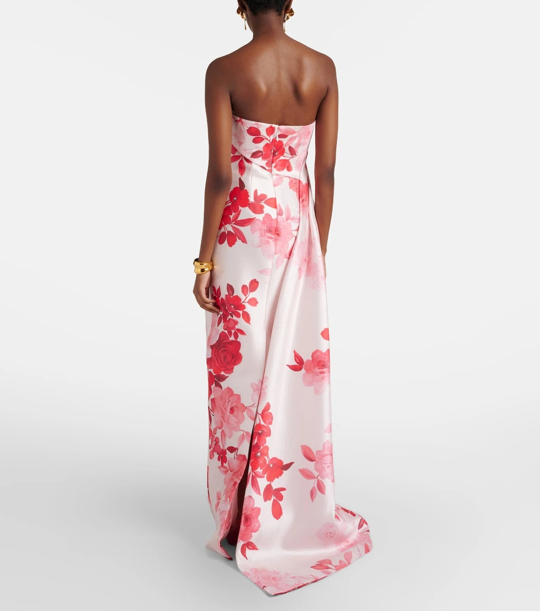 Monique Lhuillier - Floral draped satin gown