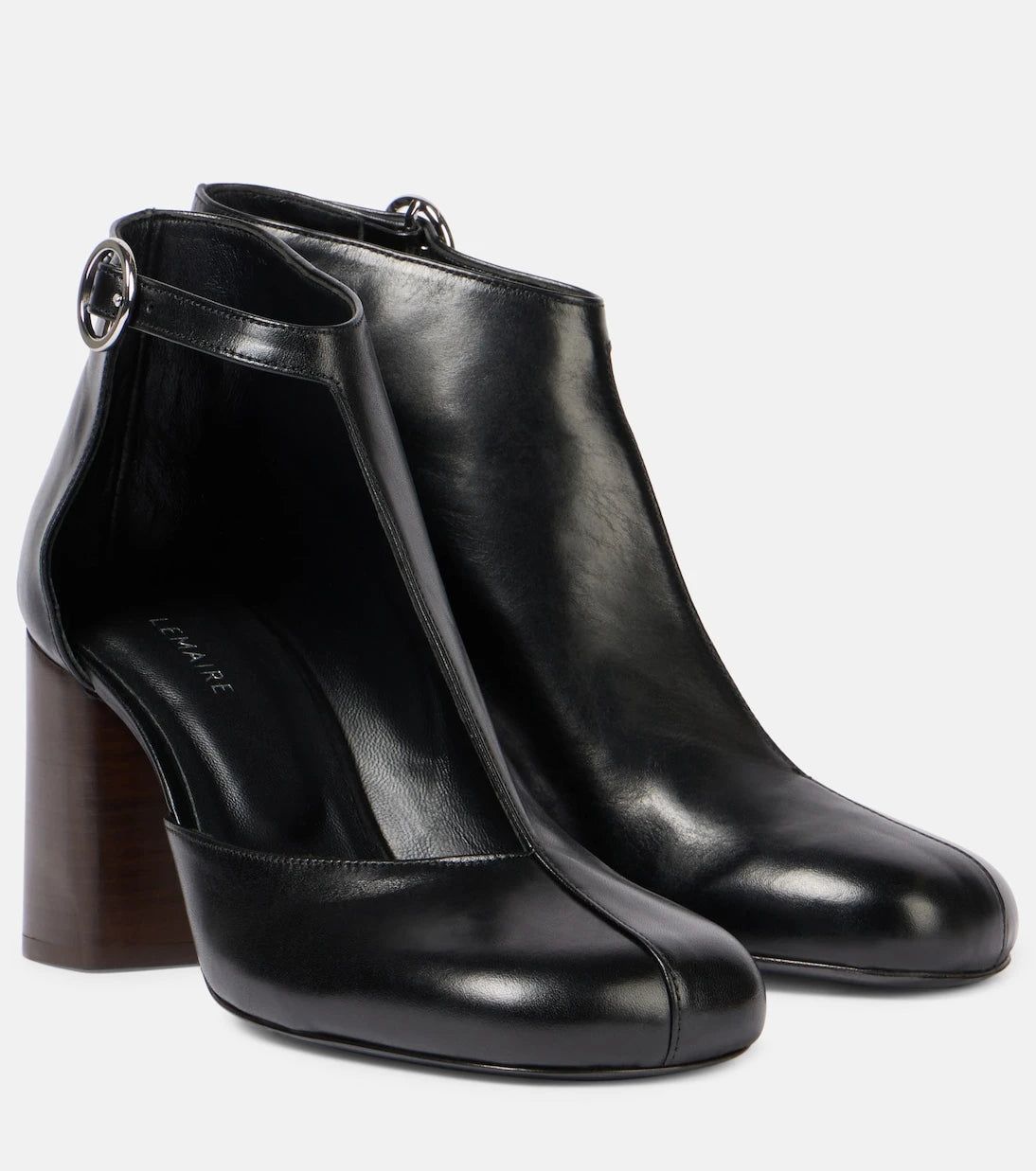 Lemaire - Cutout leather ankle boots