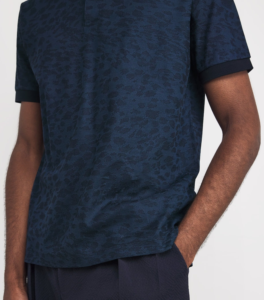 Paul Smith Cotton Leopard-Jacquard Polo Shirt