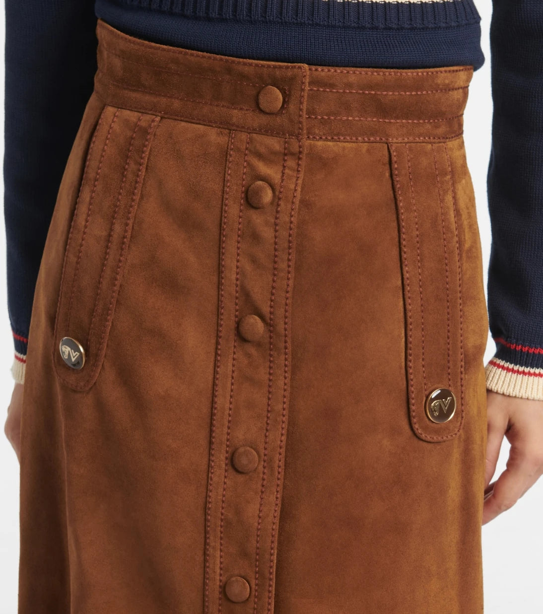 Valentino - Suede midi skirt