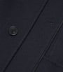 Navy Wool-Cashmere Stand-Collar Jacket