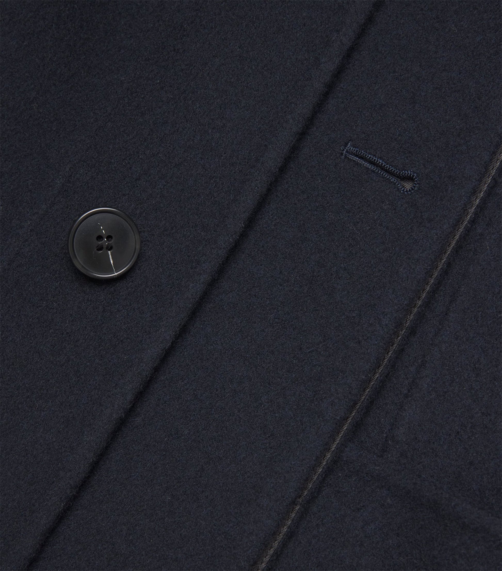 Navy Wool-Cashmere Stand-Collar Jacket