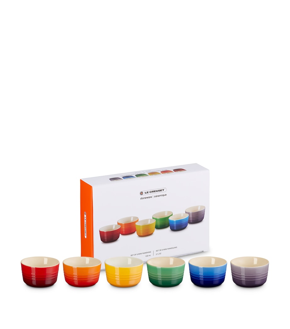 Mini Stoneware Rainbow Ramekins (Set of 6)