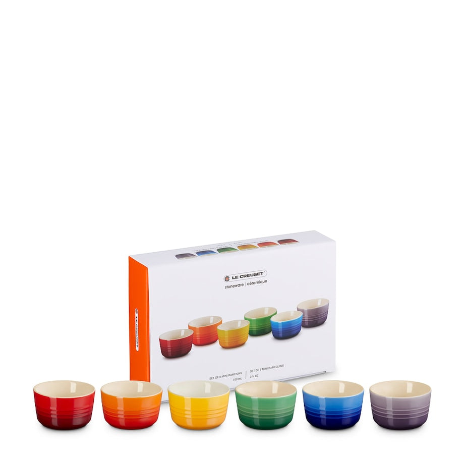 Mini Stoneware Rainbow Ramekins (Set of 6)