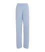 Blue Cashmere Wide-Leg Sweatpants