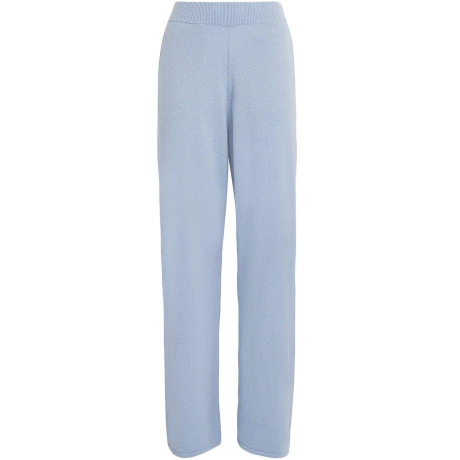 Blue Cashmere Wide-Leg Sweatpants