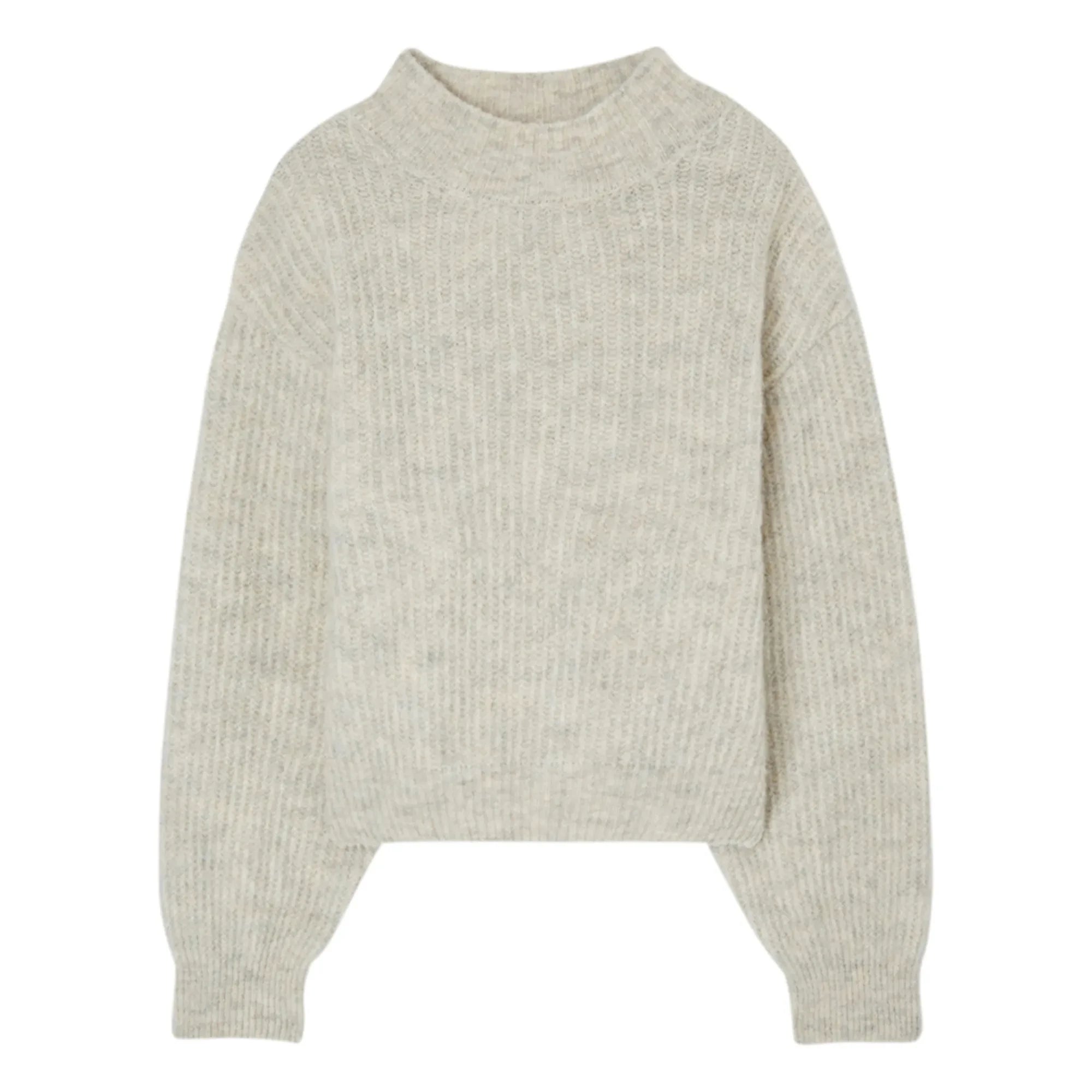 American Vintage - East Alpaca stand-up collar jumper | Heather white