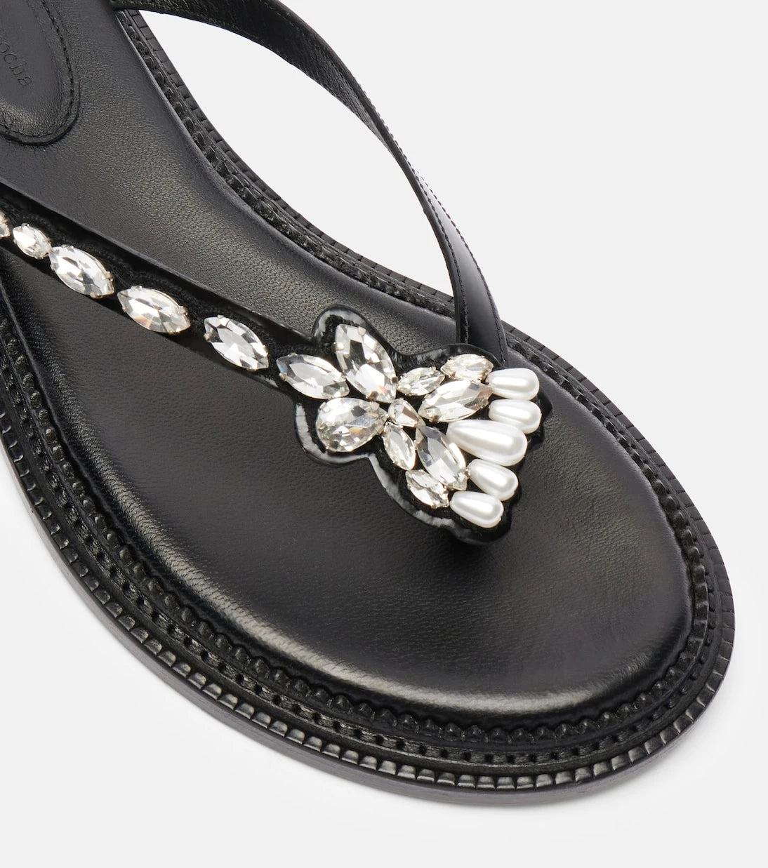 Simone Rocha - Embellished leather thong sandals