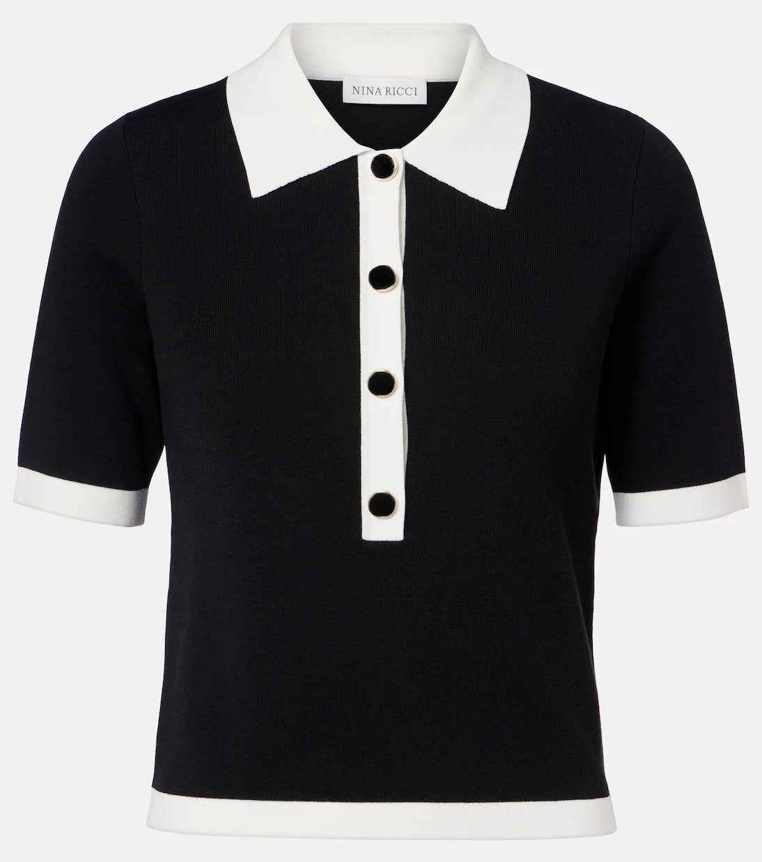 Nina Ricci - Ribbed-knit polo shirt