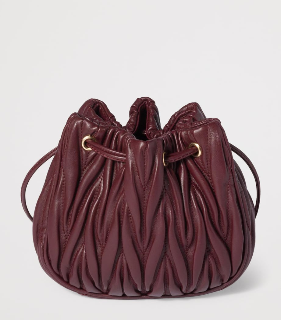 Burgundy Matelassé Nappa Leather Pouch
