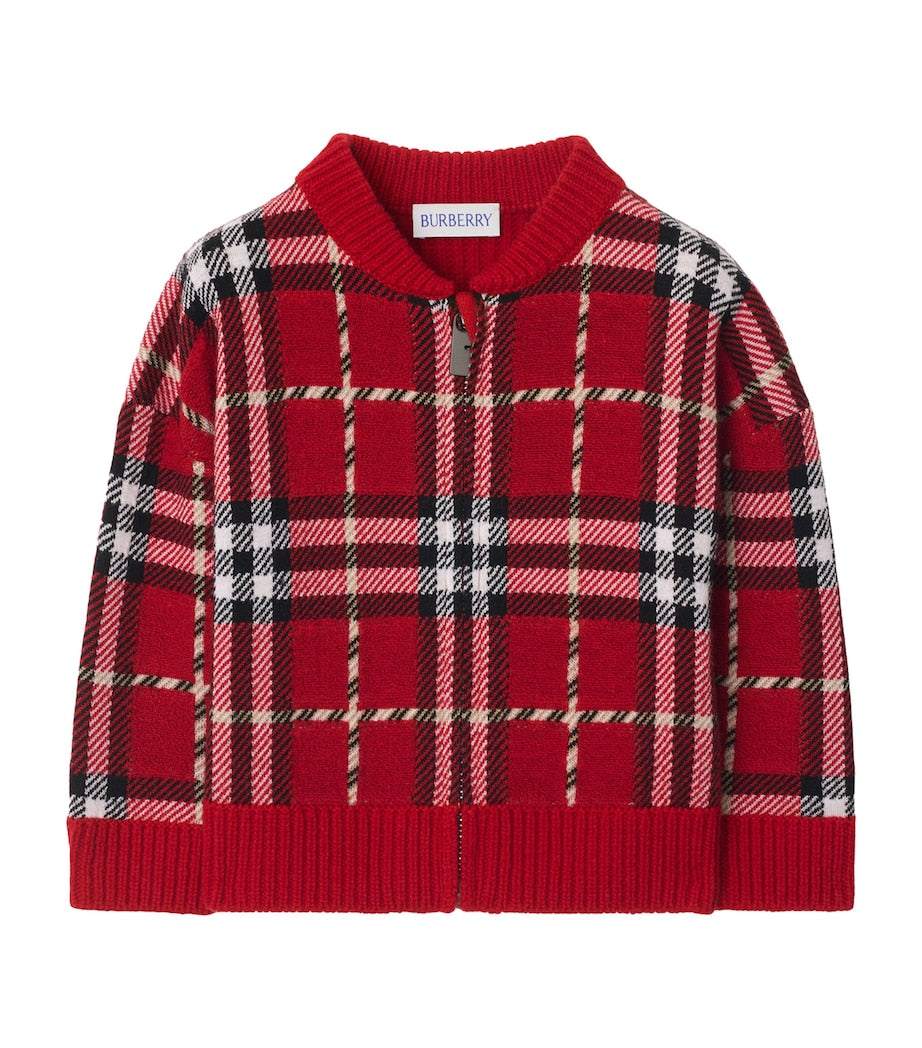 Burberry Kids Wool Check Bomber Jacket (6-24 Months)