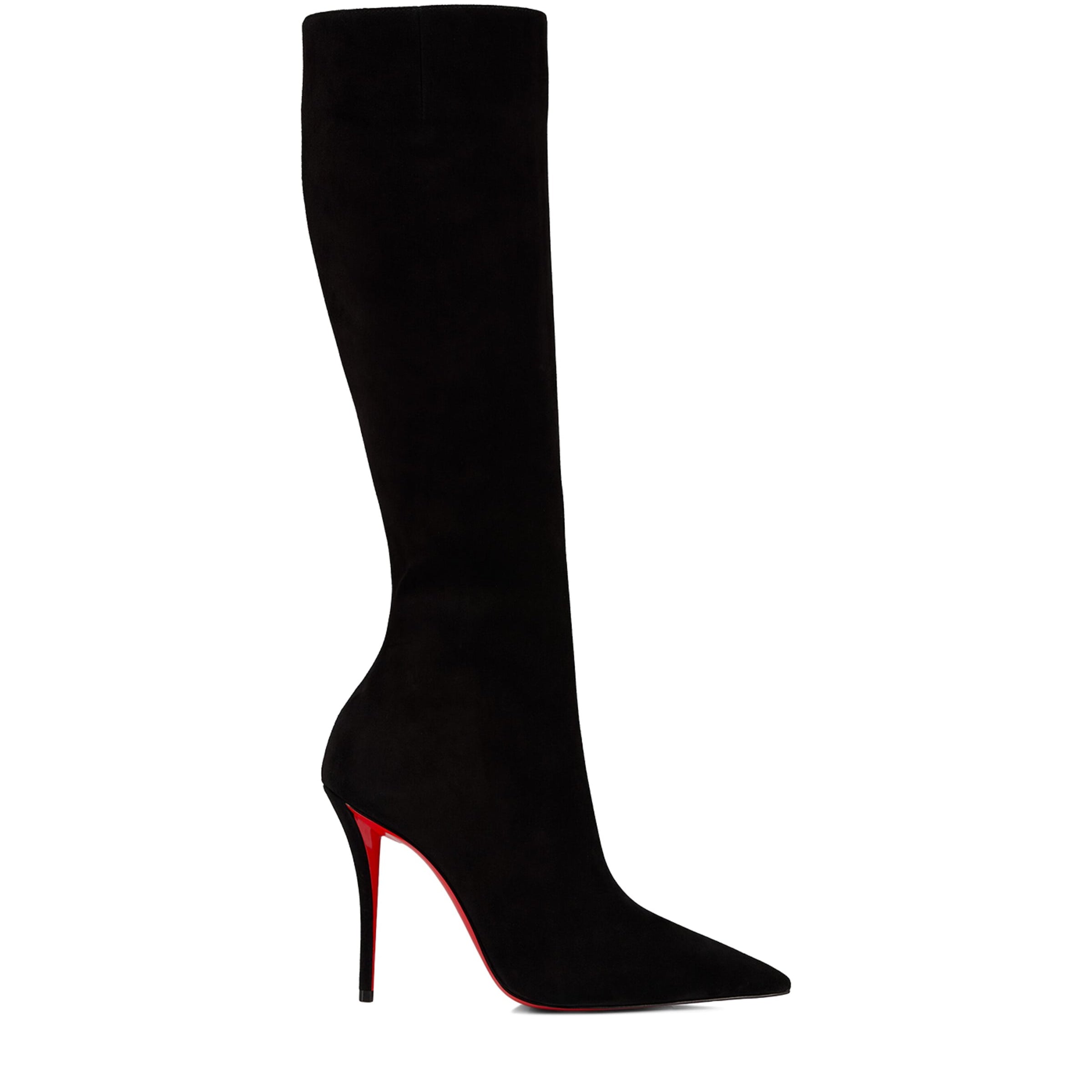 Christian Louboutin Black Miss Z Botta Veau Velours Knee-High Boots 100