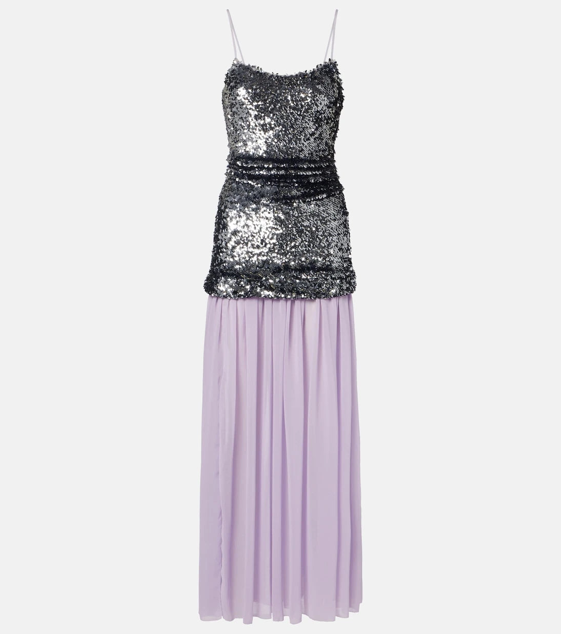 Jacques Wei - Sequined paneled maxi dress