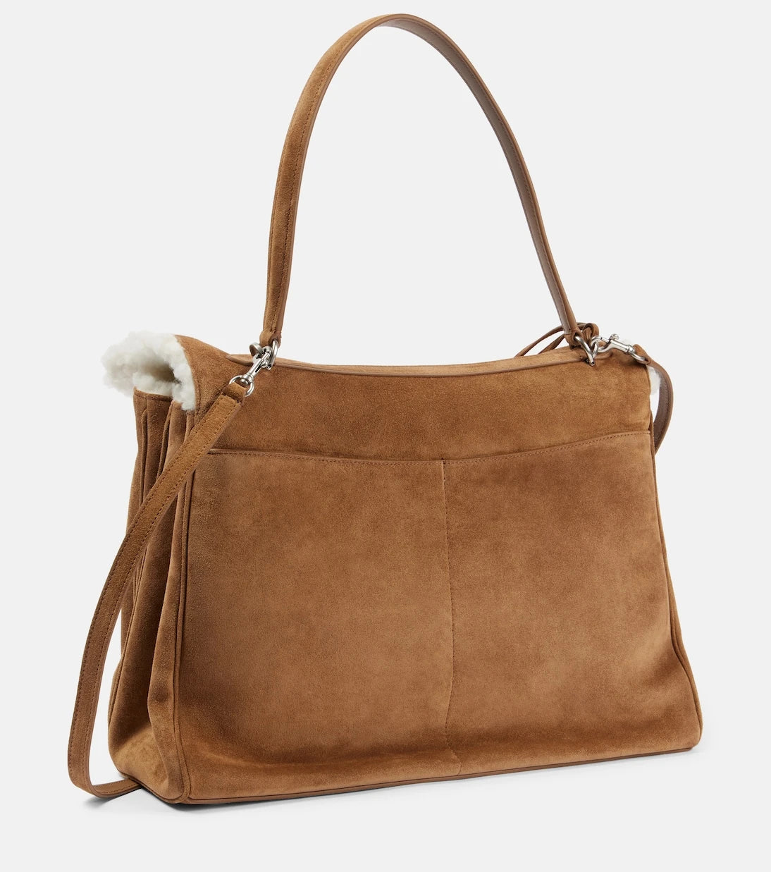 Balenciaga - Rodeo Large shearling-lined suede shoulder bag