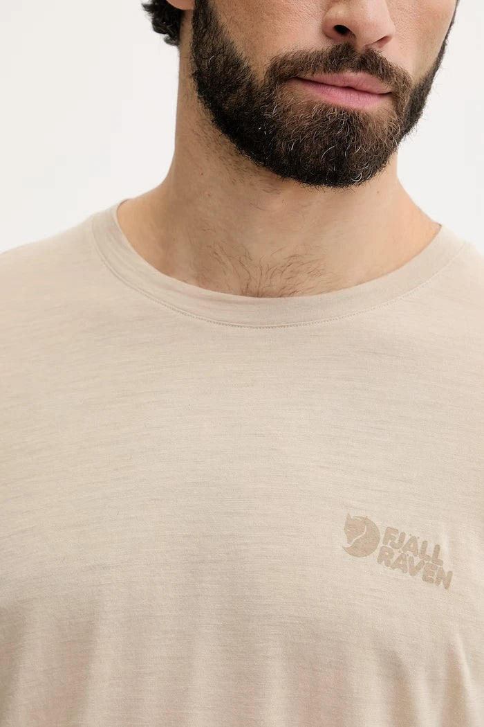 Fjallraven erkek tişörtü, yün katkılı Abisko Wool
