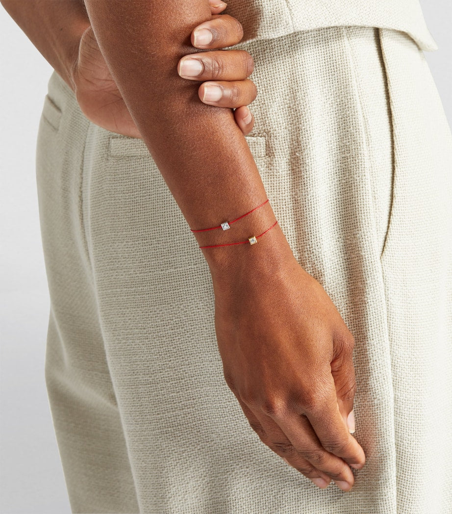 White Gold and Diamond Cube Bracelet (17.5cm)