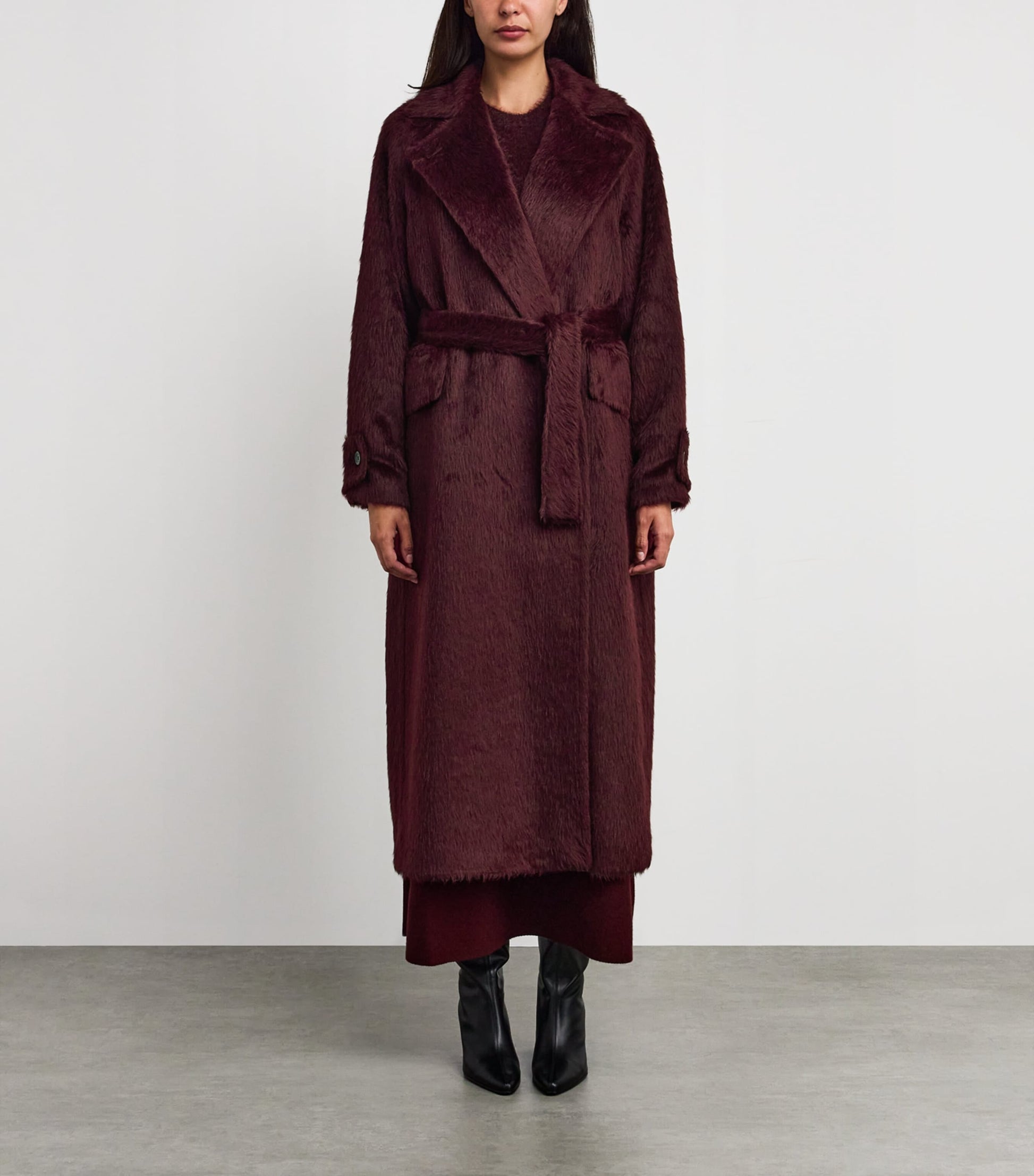 Red Alpaca-Virgin Wool Coat