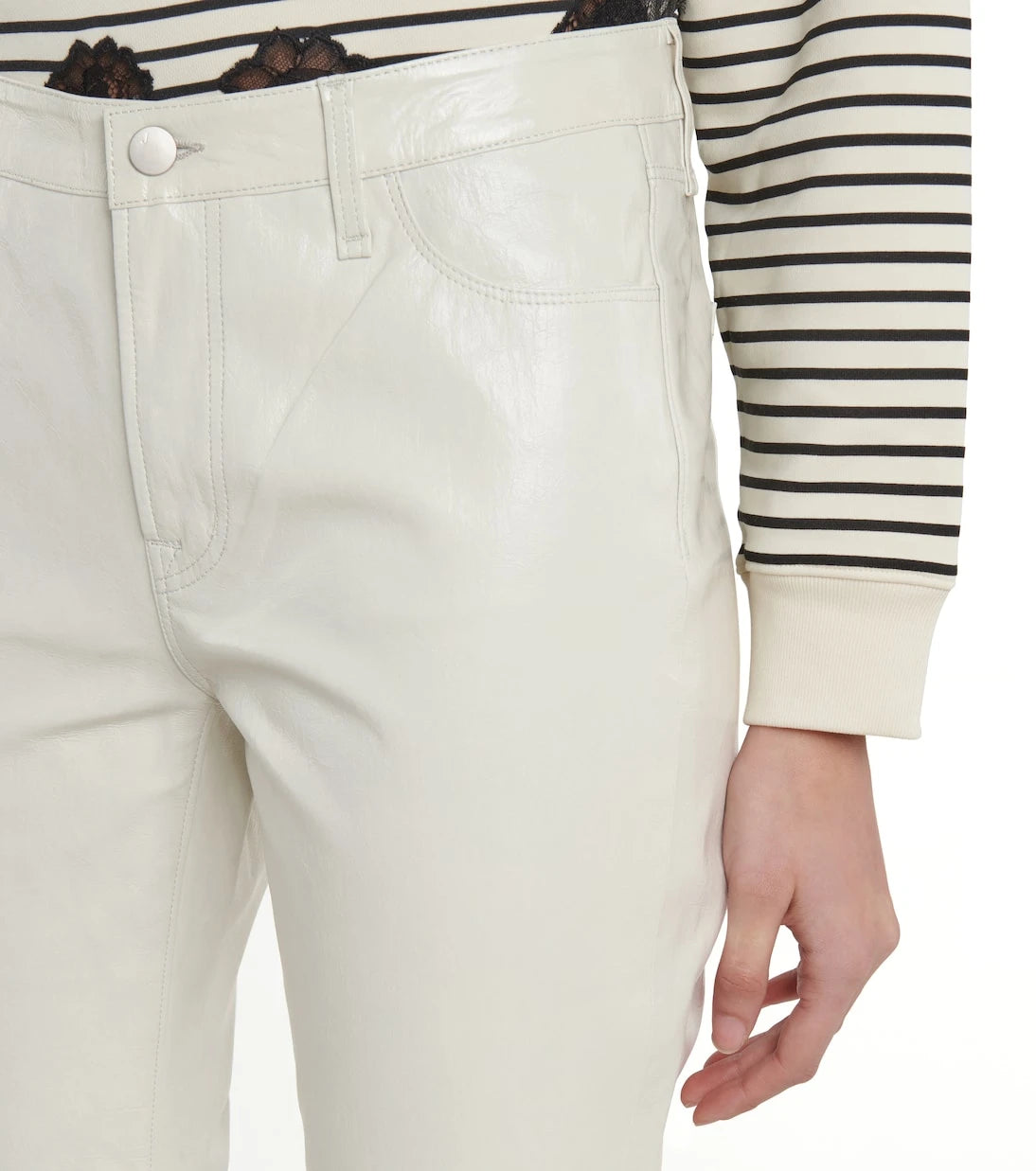 J Brand - Franky high-rise leather bootcut jeans