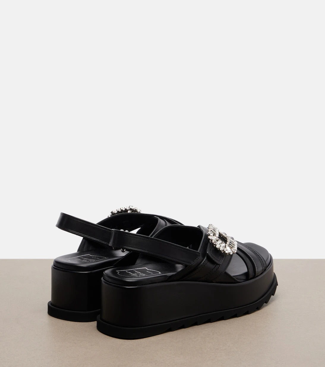 Roger Vivier - Strass Buckle leather platform sandals