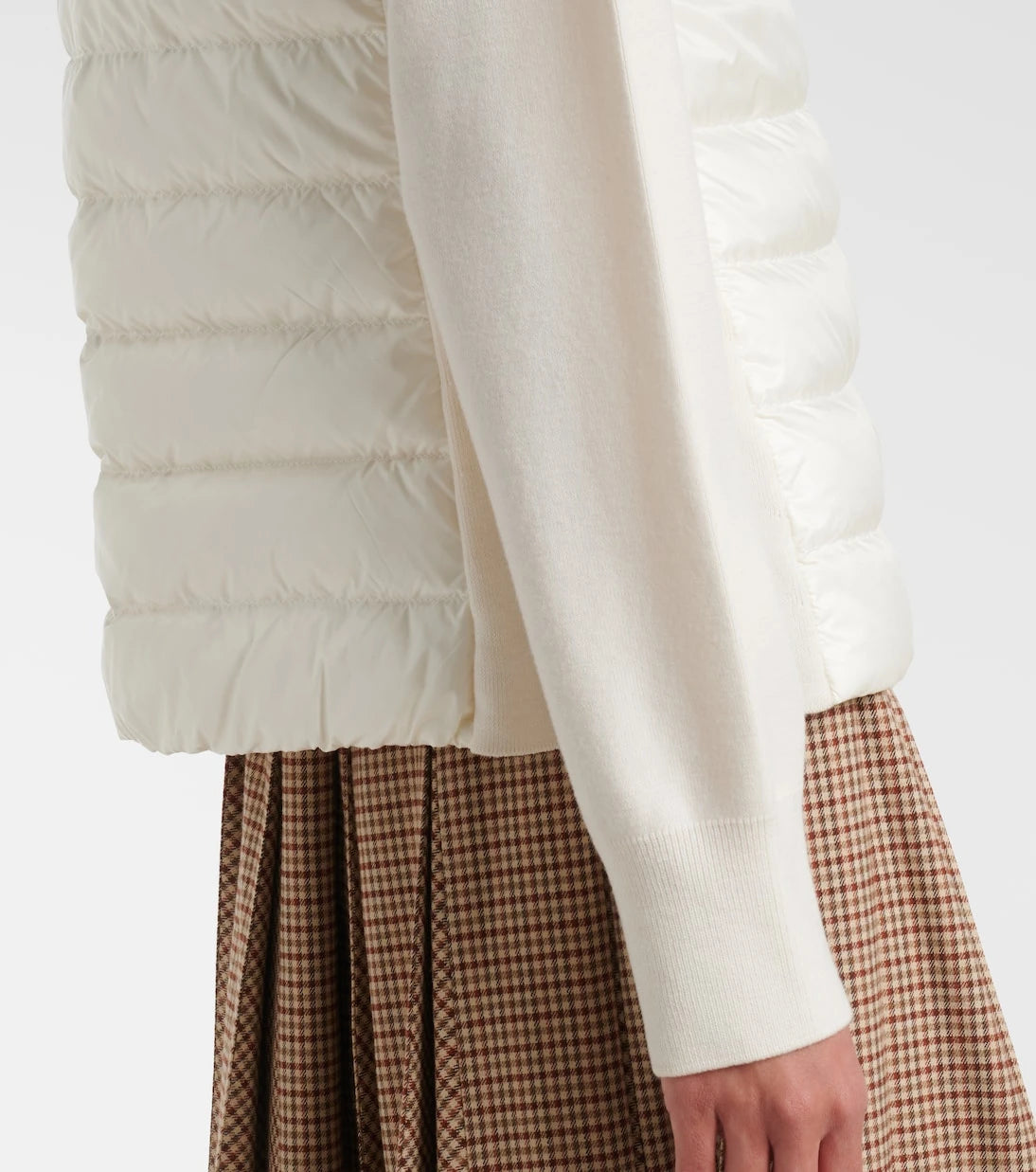 Moncler - Down-paneled virgin wool cardigan