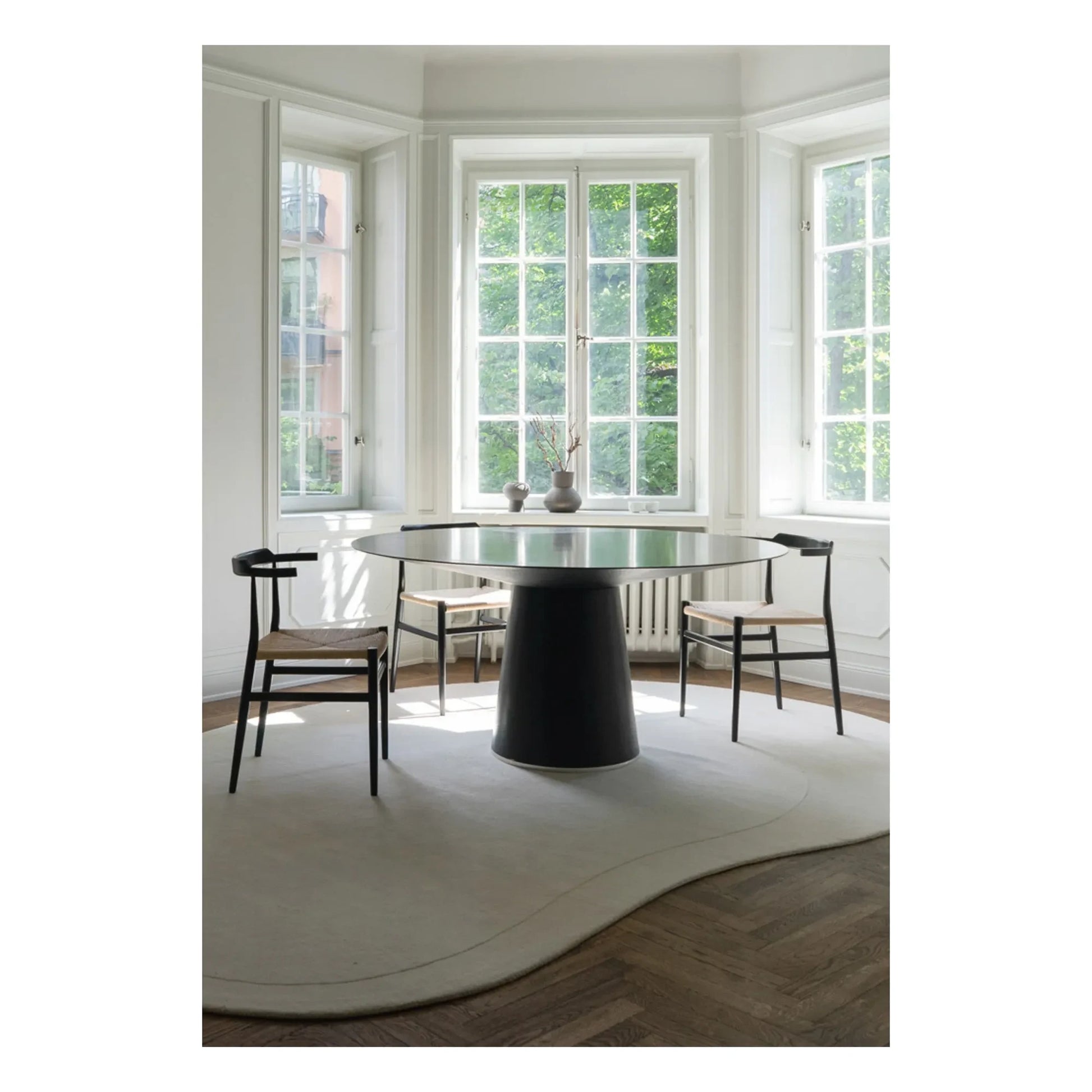 Layered - Residue Wool Carpet  | White