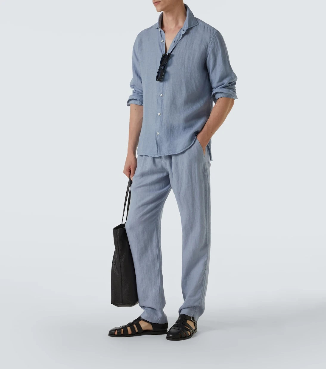 Thom Sweeney - بنطال كتان بقصة مستقيمة