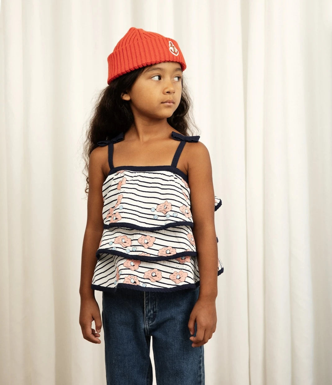 Mini Rodini - Striped cotton tiered top