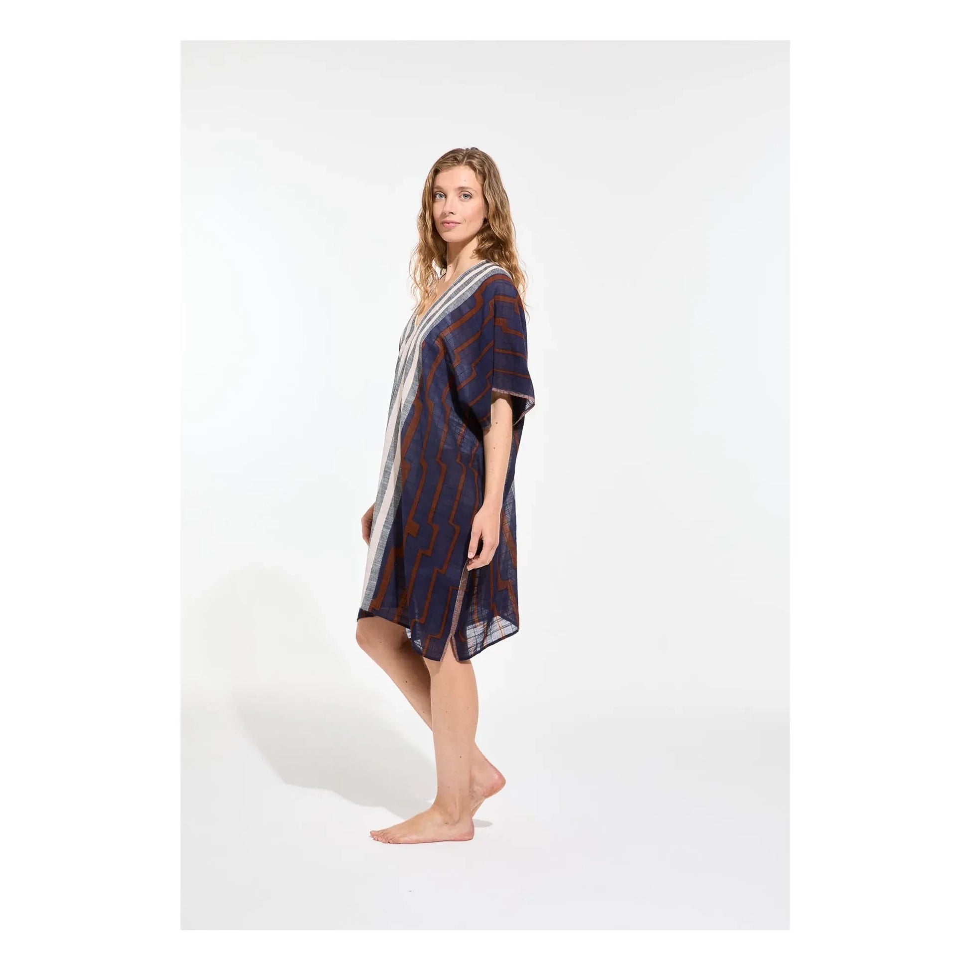 Mapoésie - Elia Céleste Cotton Dress | Midnight blue