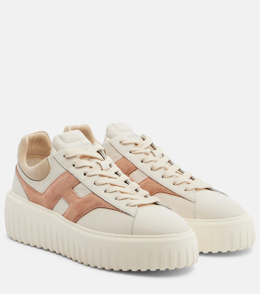 Hogan - H-Stripes leather and suede sneakers