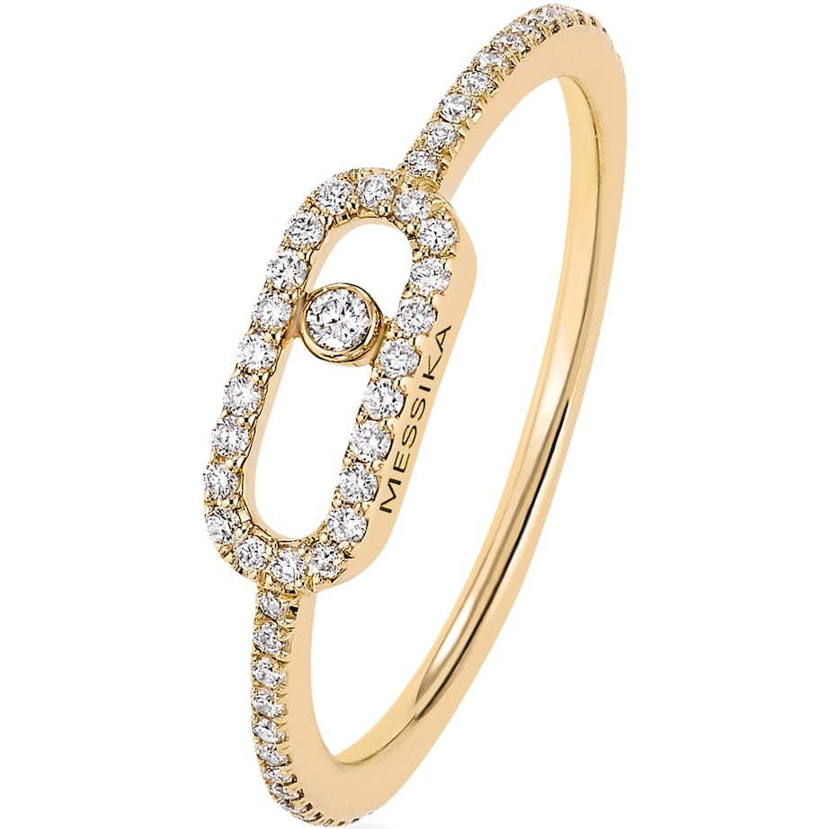 Yellow Gold and Diamond Move Uno Ring